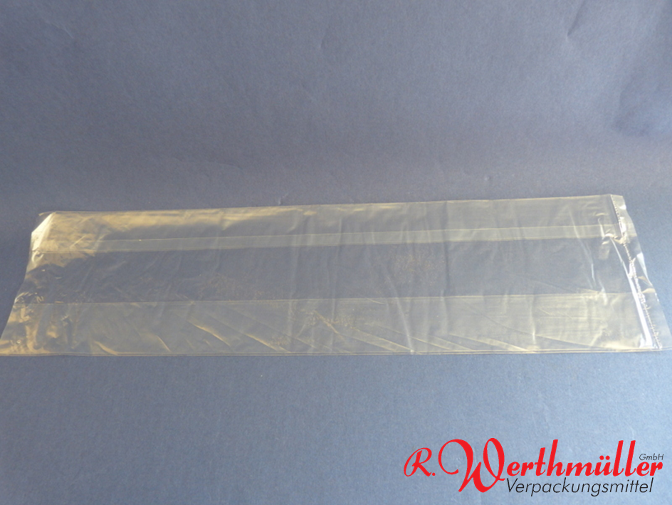 Rollbratenbeutel 15+10x45 cm mit Falte transparent geblockt 