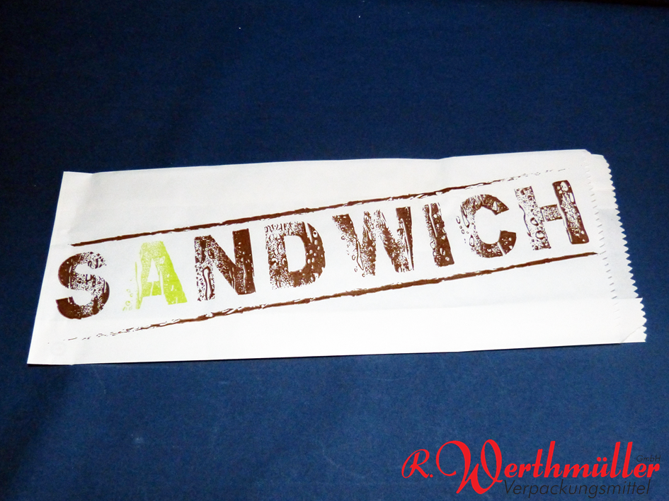 Sandwichbeutel 12+5x33 cm aus gebleichtem Kraftpapier ND