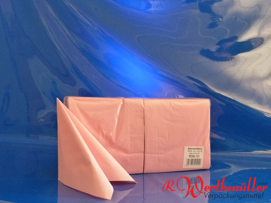 Zelltuch-Servietten rosa (101) 33x33 cm 3-lagig 1/4F