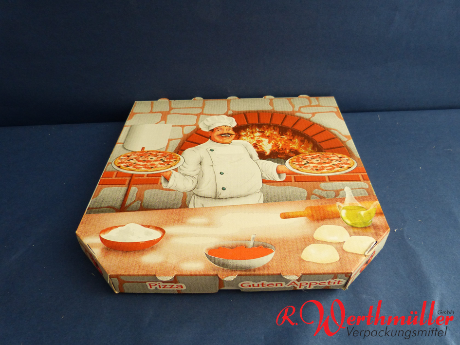 Pizzakarton 28x28x3 cm TREVISO 4-farbig