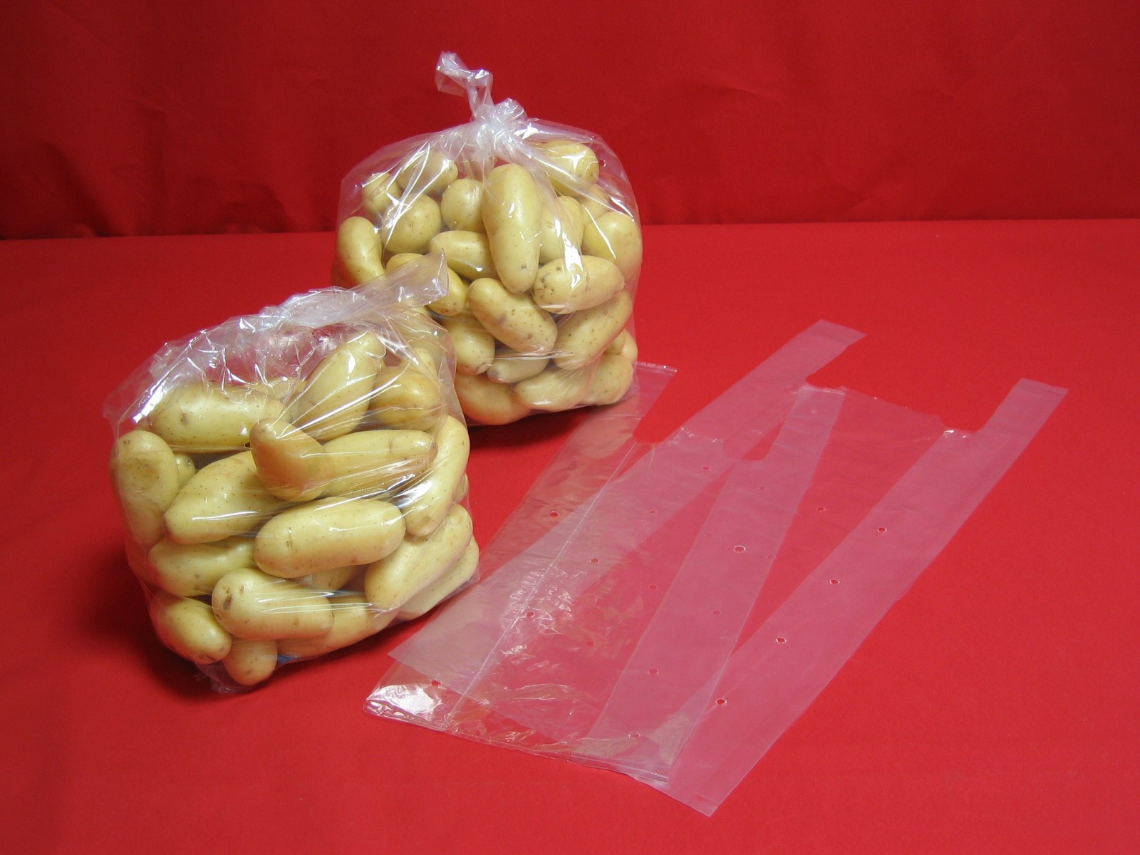 Obst- + Kartoffeltragetaschen gelocht transparent 2,5kg